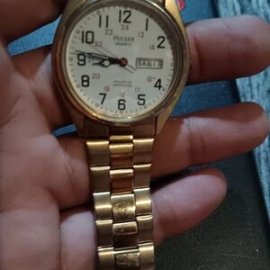Pulsar Gold Watch with White Dial